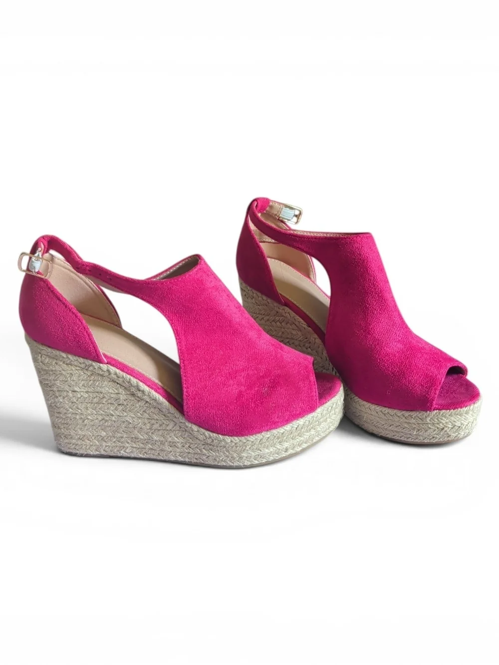 Women’s Fuchsia Peep-Toe Wedge Sandals